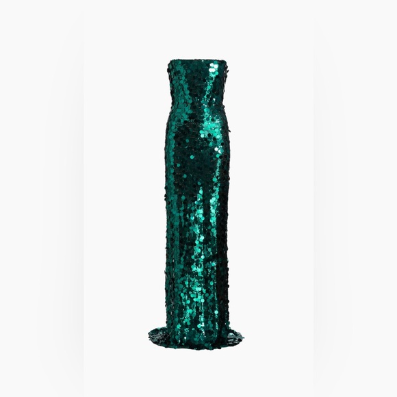 Bronx and Banco Emerald Sequin Strapless Maxi Dress - Picture 5 of 15